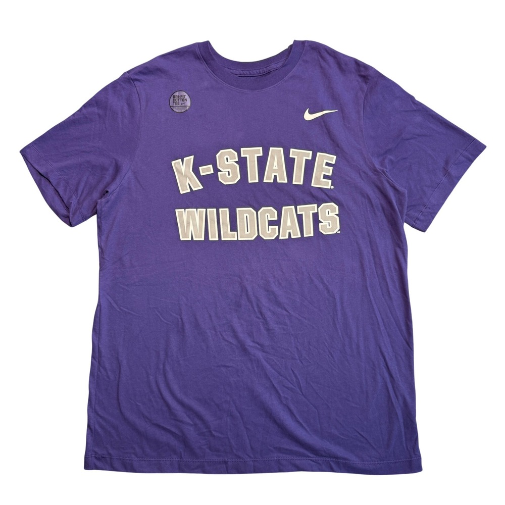 Nike K-State Wildcats Dri-FIT Cotton Tee Purple Mens Large M11843 NWT
